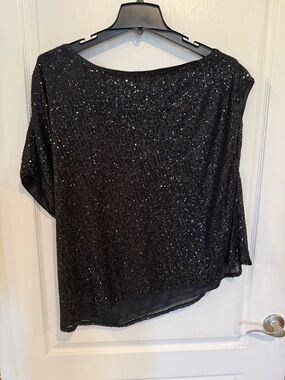 Torrid women’s black Sequin Off The Shoulder neckline Top Blouse plus sz 2